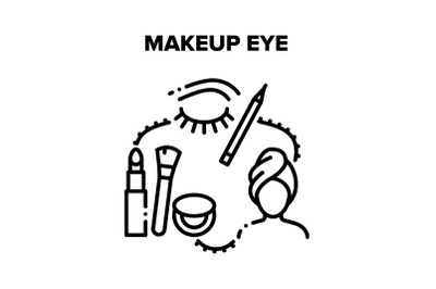 Makeup Eye And Brow Beauty Vector Black Illustrations