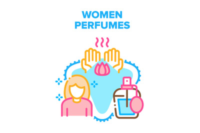 Women Perfumes Vector Concept Color Illustration