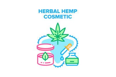 Herbal Hemp Cosmetic Therapy Vector Concept Color