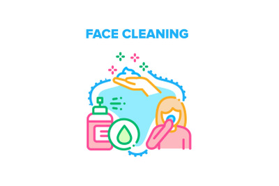 Face Cleaning Vector Concept Color Illustration