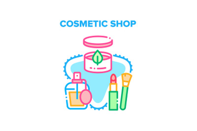 Cosmetic Shop Vector Concept Color Illustration