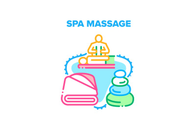 Spa Massage Vector Concept Color Illustration