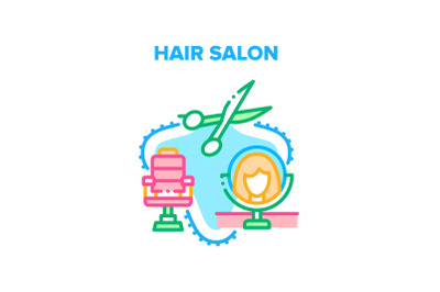 Hair Salon Treat Vector Concept Color Illustration