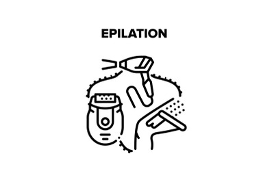 Epilation Care Vector Black Illustrations