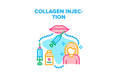 Collagen Injection For Beauty Vector Concept Color