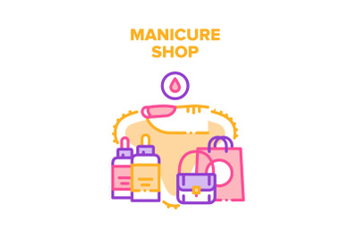 Manicure Shop Vector Concept Color Illustration