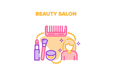 Beauty Salon Vector Concept Color Illustration