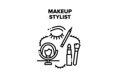 Makeup Stylist Vector Black Illustrations