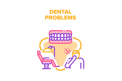 Dental Problems Vector Concept Color Illustration