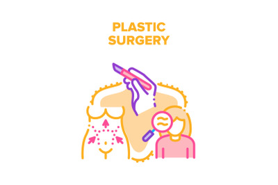 Plastic Surgery Vector Concept Color Illustration