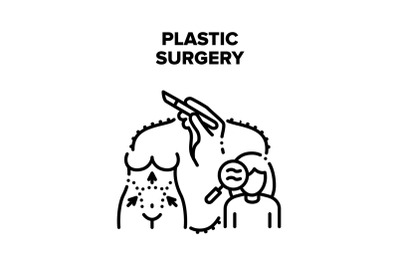 Plastic Surgery Vector Black Illustrations