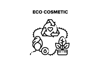 Eco Cosmetic Vector Black Illustrations