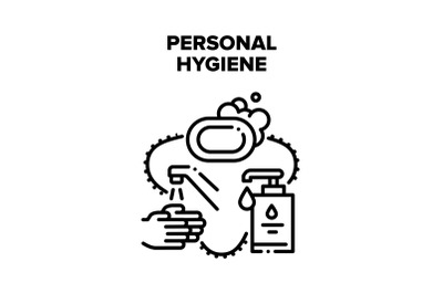 Personal Hygiene Vector Black Illustrations