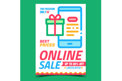 Online Sale Creative Promotional Banner Vector