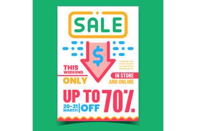 Sale Discount Creative Promotional Poster Vector