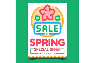 Spring Sale Creative Promotional Poster Vector