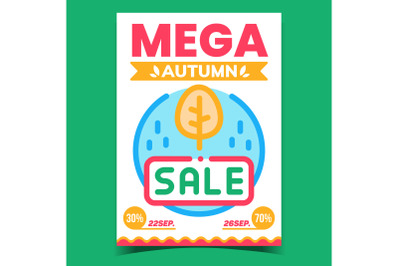 Mega Autumn Sale Creative Promotion Poster Vector