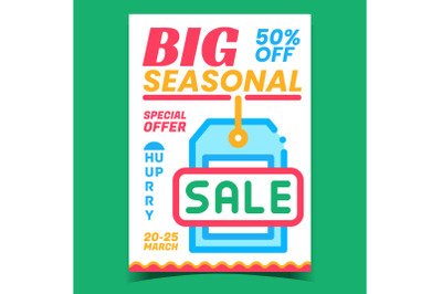 Big Seasonal Sale Creative Promotion Banner Vector