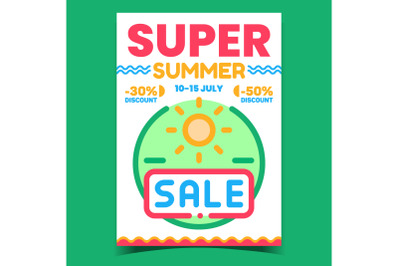 Super Summer Sale Creative Promo Banner Vector