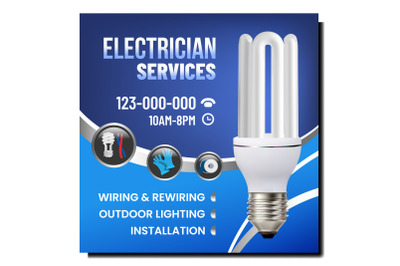 Electrician Services Promotional Banner Vector