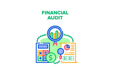 Financial Audit Vector Concept Color Illustration