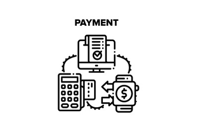 Payment Device Vector Black Illustrations