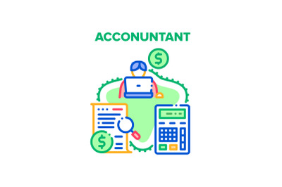 Accountant Work Vector Concept Color Illustration