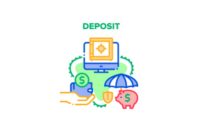 Deposit Finance Vector Concept Color Illustration