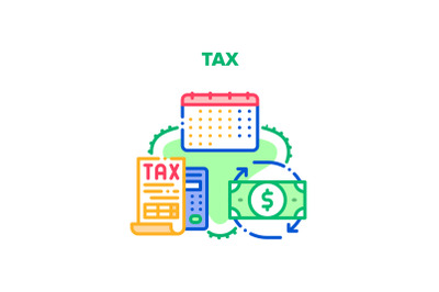 Tax Payment Vector Concept Color Illustration