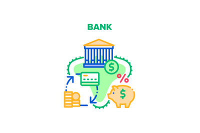 Bank Financial Vector Concept Color Illustration