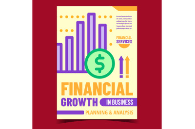 Financial Growth In Business Promo Poster Vector