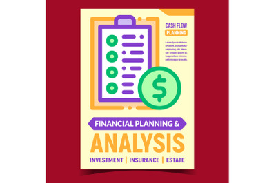 Finance Planning And Analysis Promo Poster Vector