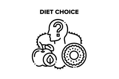 Diet Choice Vector Black Illustrations