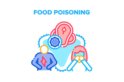 Food Poisoning Vector Concept Color Illustration