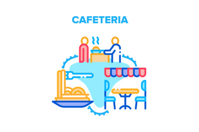 Cafeteria Food Vector Concept Color Illustration