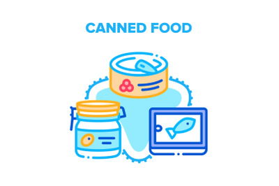 Canned Food Vector Concept Color Illustration