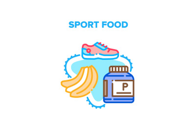 Sport Food Dish Vector Concept Color Illustration