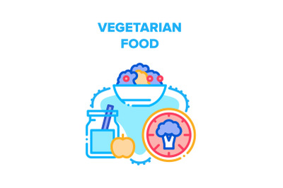 Vegetarian Food Vector Concept Color Illustration