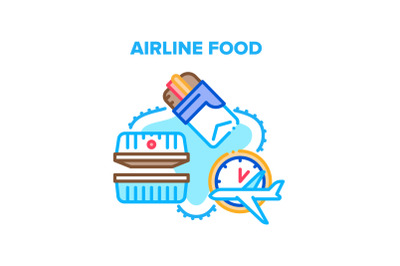 Airline Food Vector Concept Color Illustration