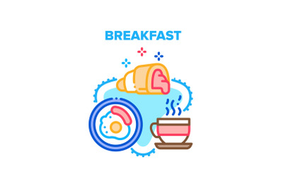 Breakfast Food Vector Concept Color Illustration