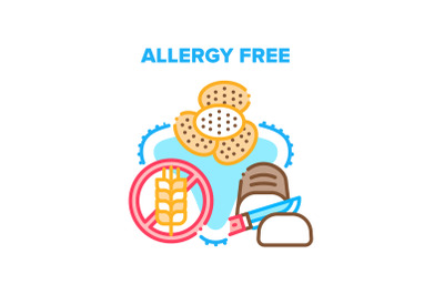 Allergy Free Healthy Food Vector Concept Color