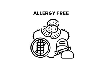 Allergy Free Healthy Food Vector Black Illustrations