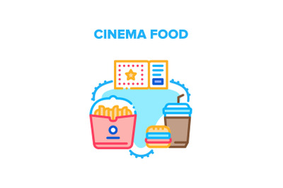 Cinema Food Vector Concept Color Illustration