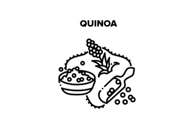 Quinoa Porridge Vector Black Illustrations