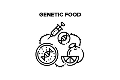 Genetic Food Vector Black Illustrations