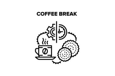 Coffee Break Vector Black Illustrations