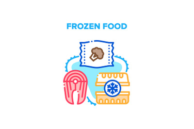 Frozen Food Vector Concept Color Illustration