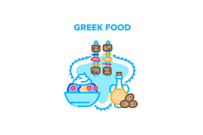 Greek Food Eat Vector Concept Color Illustration