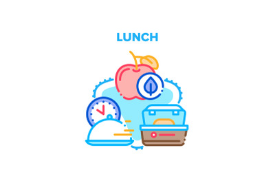 Lunch Dish Food Vector Concept Color Illustration