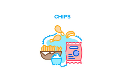 Chips Snack Vector Concept Color Illustration